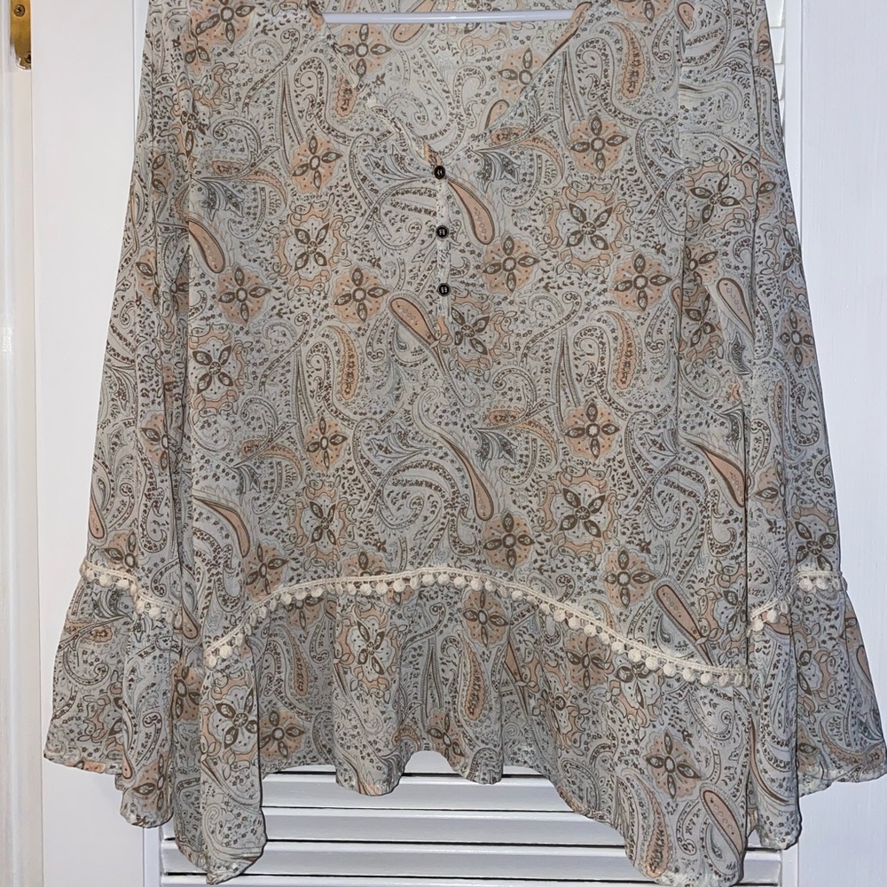 Bell sleeved top